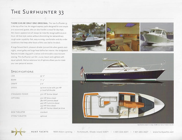 Hunt Surfhunter 33 Brochure