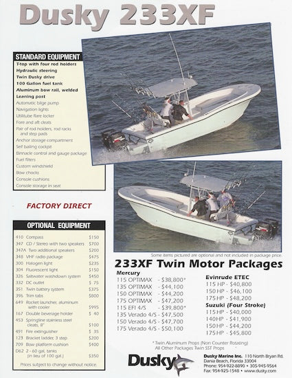 Dusky 203XF / 233XF Specification Brochure