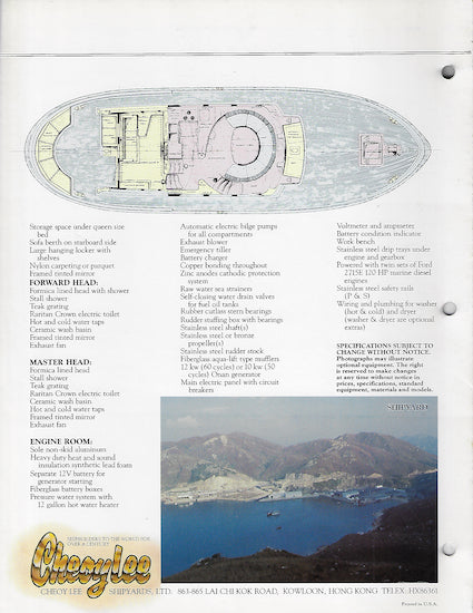 Cheoy Lee 52 Motorsailer Brochure