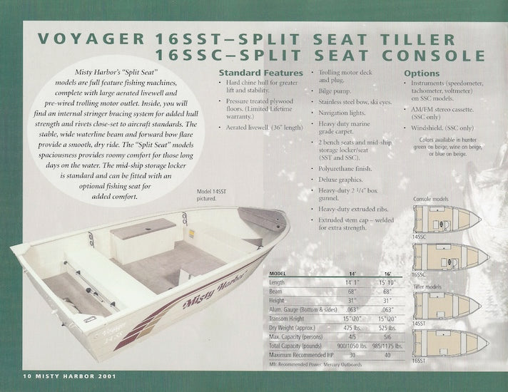 Misty Harbor 2001 Fishing Brochure