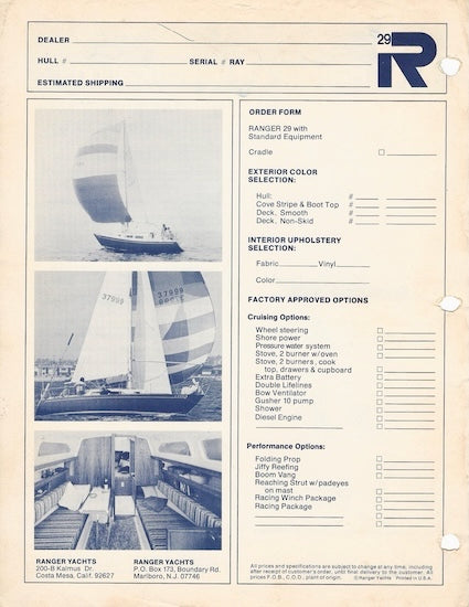 Ranger 29 Brochure Digital Package