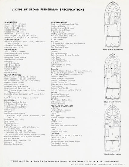 Viking 35 Sedan Fisherman Brochure