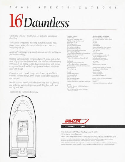 Boston Whaler Dauntless 16 Brochure