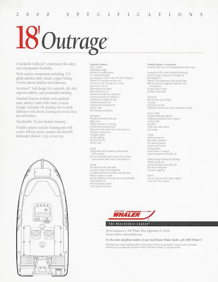Boston Whaler Outrage 18 Brochure