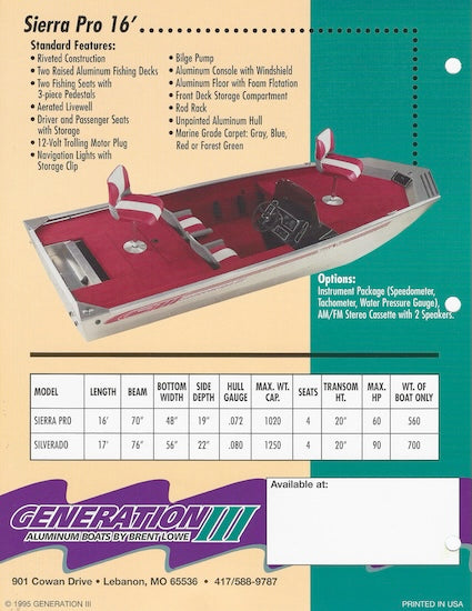 G3 Silverado 17 & Sierra Pro 16 Brochure