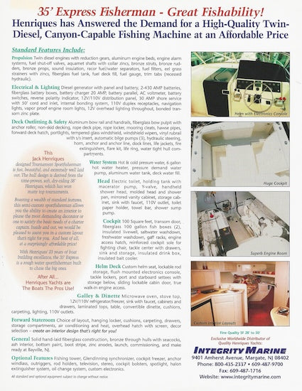 Henriques 35 Express Fisherman Brochure