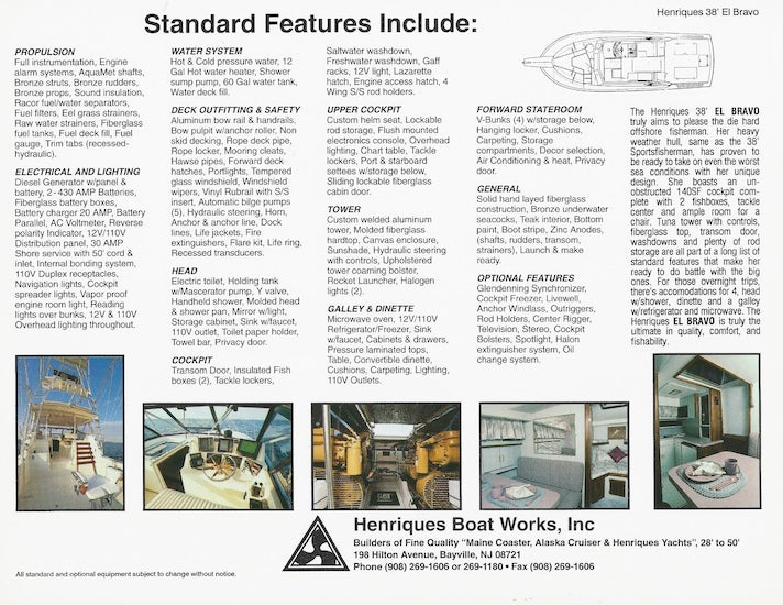 Henriques 38 El Bravo Brochure