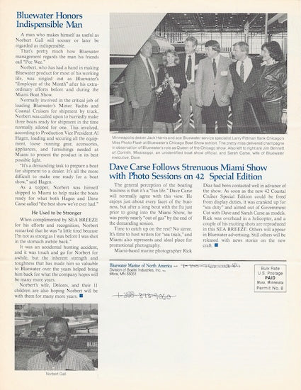 Bluewater Sea Breeze Newsletter - Spring 1985