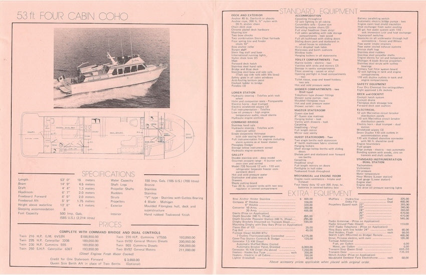 Canoe Cove 53 Coho Specification Brochure