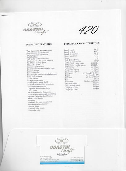 Coastal Craft 420 Brochure