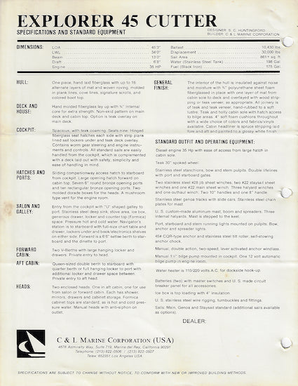 Explorer 45 Cutter Brochure