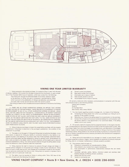 Viking 46 Convertible Triple Stateroom Specification Brochure