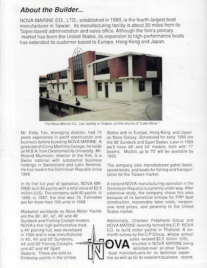 Nova Embassy Yachts Brochure
