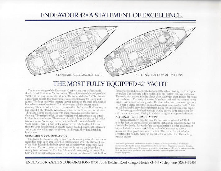 Endeavour 42 Brochure