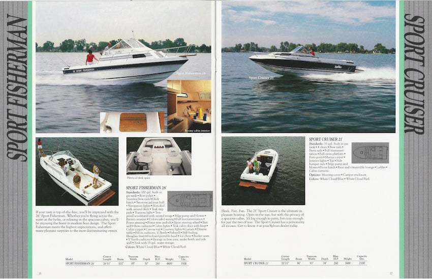 Sylvan 1988 Runabouts & Fishing Brochure