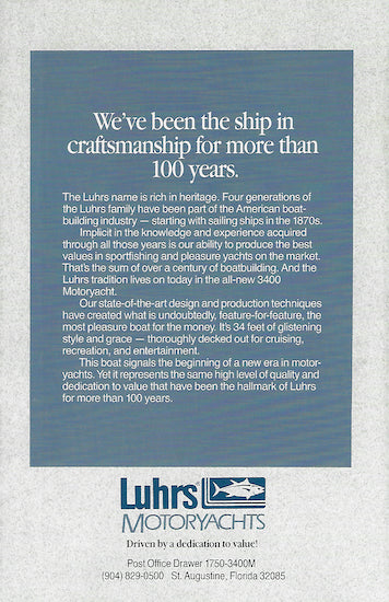 Luhrs 3400 Motor Yacht Brochure