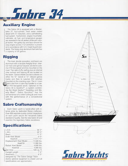 Sabre 34 Launch Brochure