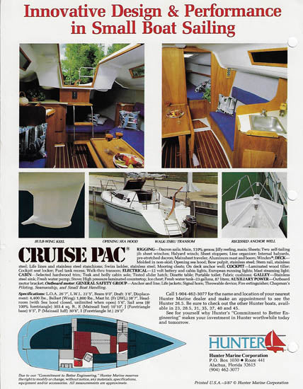 Hunter 26.5 Brochure