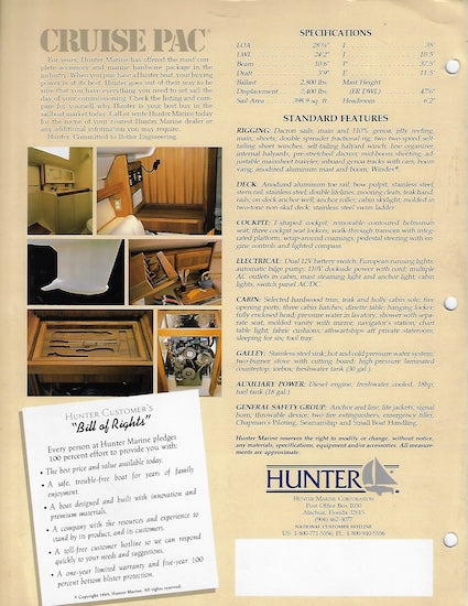Hunter 28 Brochure