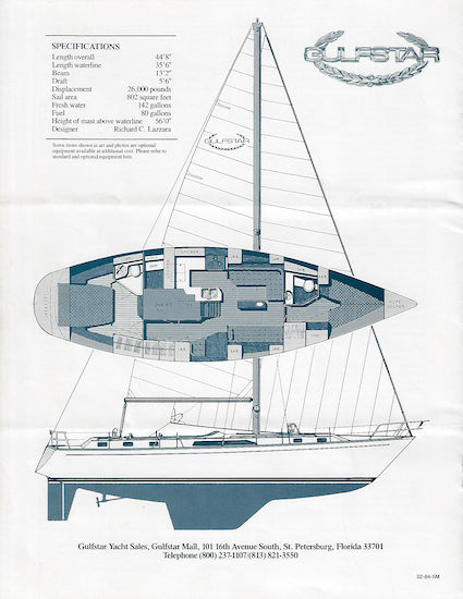 Gulfstar 44 Mark II Specification Brochure