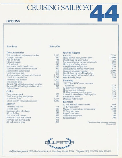 Gulfstar 44 Mark II Digital Brochure