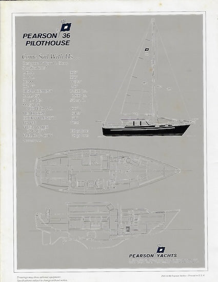 Pearson 36 Pilothouse Poster Brochure