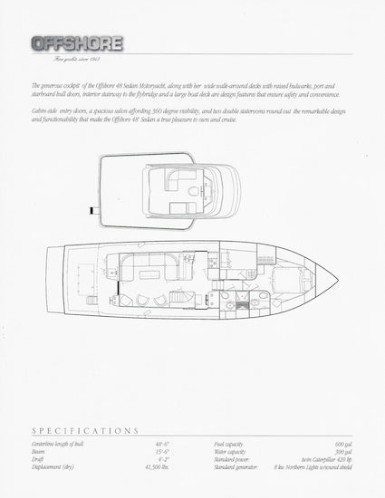 Offshore 48 Sedan Motoryacht Specification Brochure