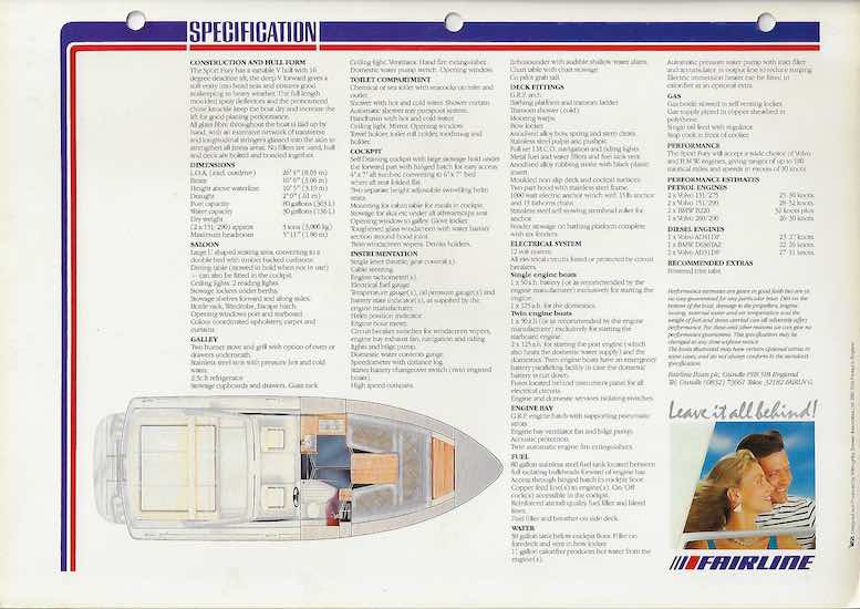Fairline Sportfury 26 Brochure