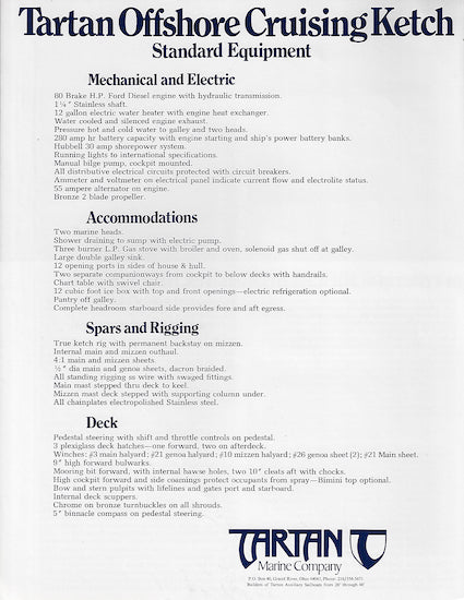 Tartan Offshore 40 Cruising Ketch Launch Brochure