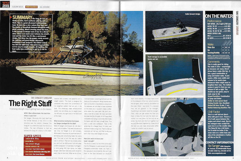 Sanger Waterski Magazine Reprint Brochure