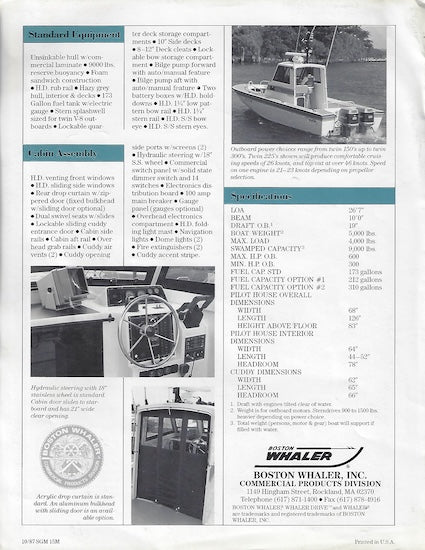 Boston Whaler Vigilant 27 Brochure