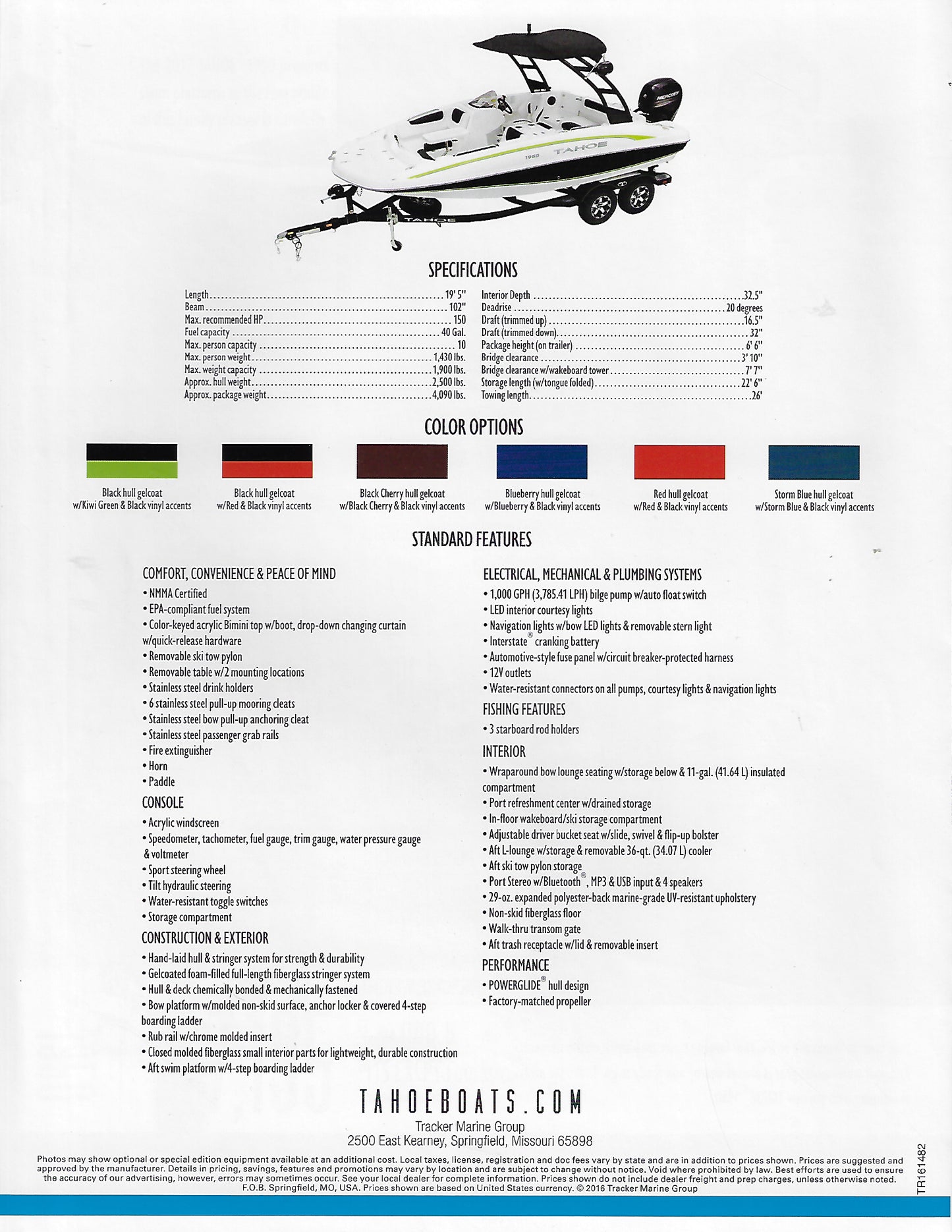 Tahoe 1950 Deck Boat Brochure