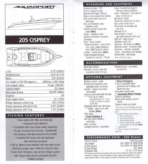 Aquasport 2001 Dealer Handbook Brochure