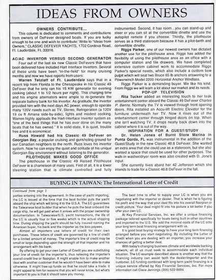 Defever Classic Cruiser Newsletter - Spring 1988