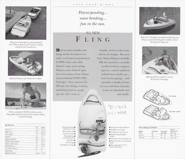 Four Winns Fling Specification Brochure