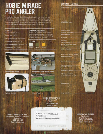 Hobie Mirage Pro Angler Kayak Brochure