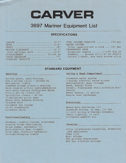 Carver 36 Mariner Brochure