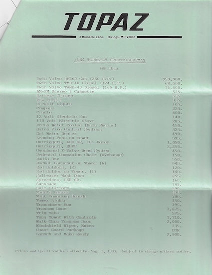 Topaz 29 Brochure