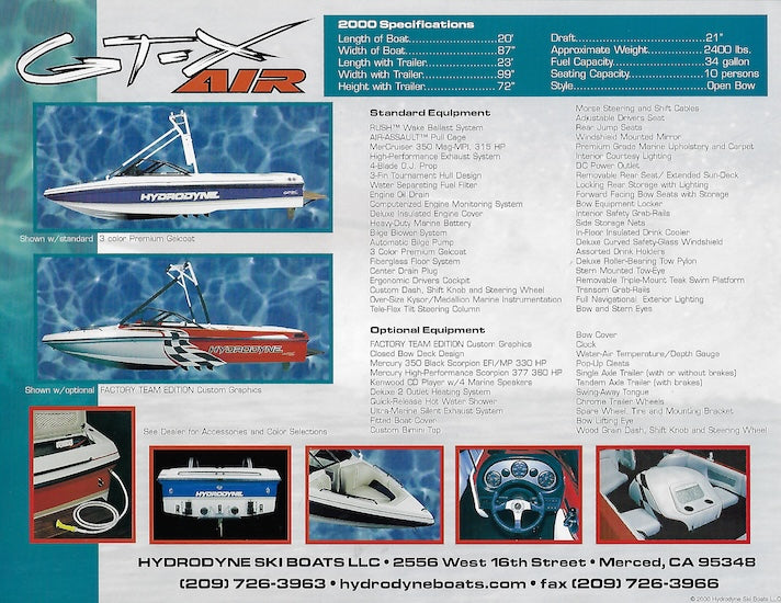 Hydrodyne GT-X Air Brochure