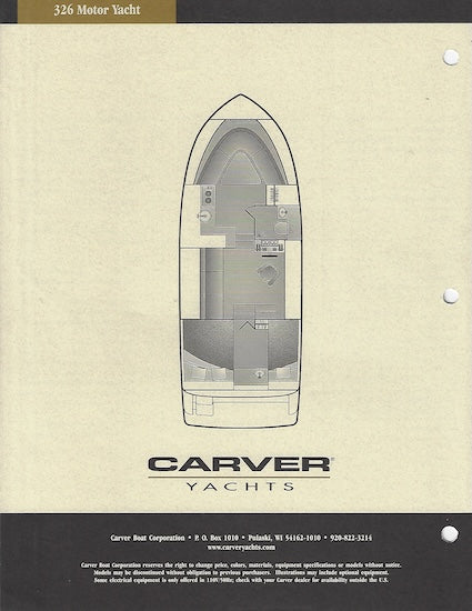 Carver 326 Aft Cabin Specification Brochure