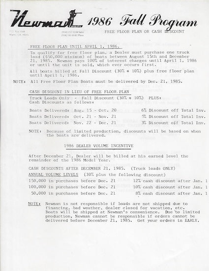 Newman 1986 Brochure