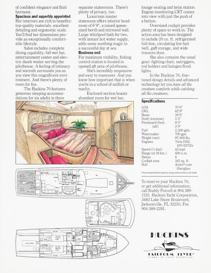 Huckins Cruiser Fisherman 70 Brochure