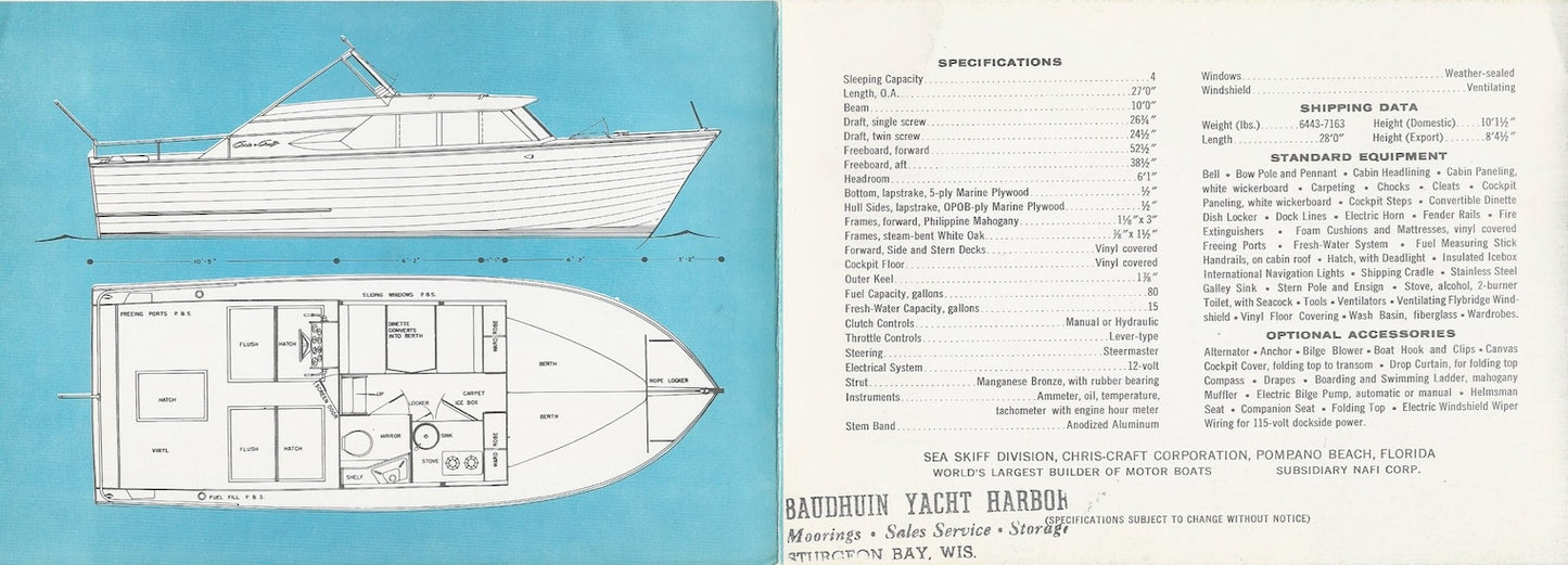 Chris Craft Sea Skiff 27 Express Cruiser Mini Launch Brochure
