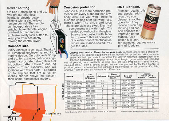 Johnson 1972 Outboard Mini Brochure