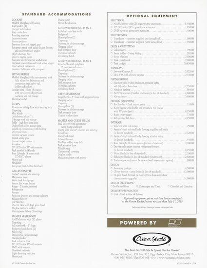 Ocean 46 Super Sport Specification Brochure