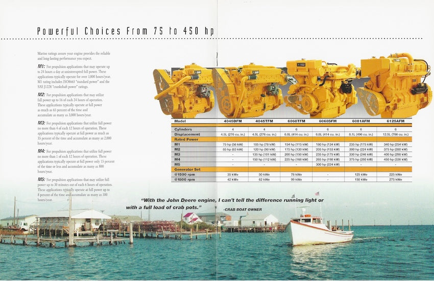Deere 2001 Marine Engines Brochure