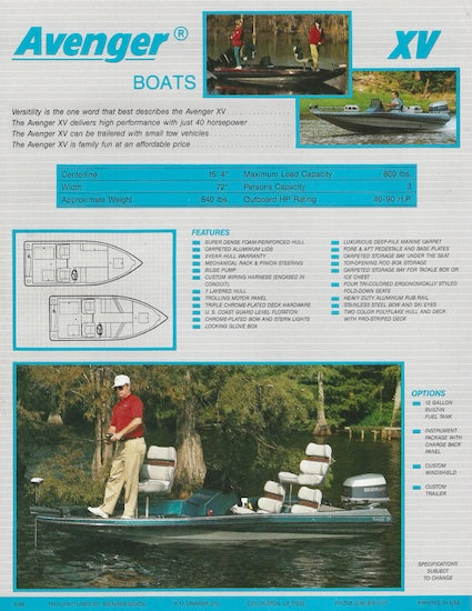 Avenger XV & 176 Brochure