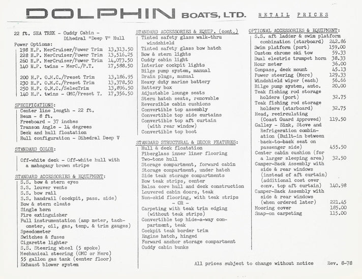 Dolphin Sea Trek 22 Brochure