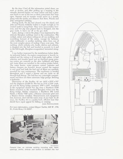 Pacifica 44 Yachting Magazine Reprint Brochure