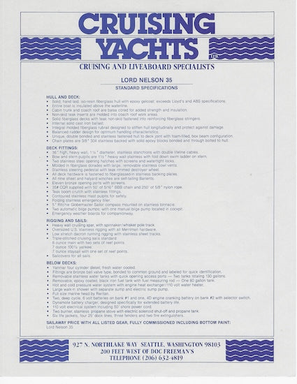 Lord Nelson 35 Digital Specification Brochure